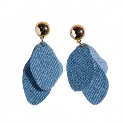 Nickel & Suede Women's Weston Earrings In Denim In Brown