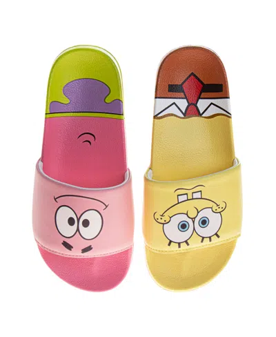 Nickelodeon Kids' Little Girls And Little Boys Spongebob Squarepants Dual Sizes Slides In Multi