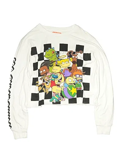 Pre-owned Nickelodeon Kids' Long Sleeve Top Ivory Tops In White
