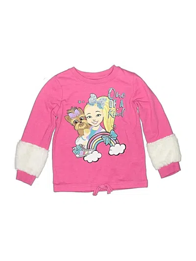 Pre-owned Nickelodeon Kids' Long Sleeve Top Pink Crew Neck Tops