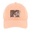 Nickelodeon Nick Mtv Diagonal Stripe Logo Dad Cap In Beige