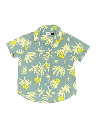 Pre-owned Nickelodeon Kids' Short Sleeve Button Down Shirt In Blue