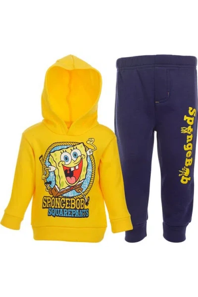 Nickelodeon Kids'  Spongebob Squarepants Fleece 2-piece Hoodie And Pants Set In Yellow