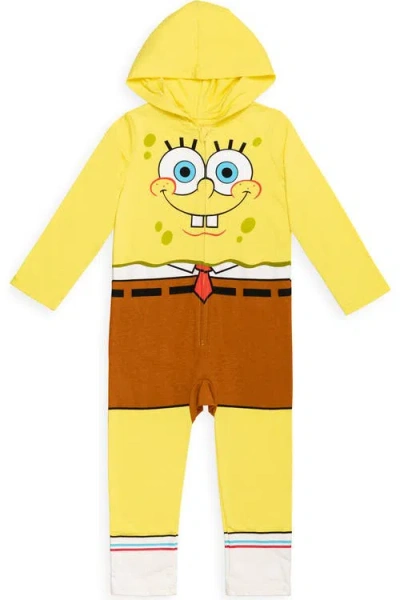 Nickelodeon Kids'  Spongebob Squarepants Hooded One Piece Coverall In Multi
