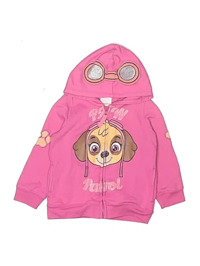 Pre-owned Nickelodeon Kids' Zip Up Hoodie In Pink