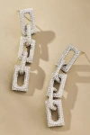 Nickho Rey Flat Block Crystal Drop Earrings