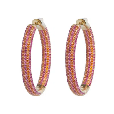 Nickho Rey Tire Hoop Earring In Hot Pink + Orange In Multi