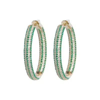 Nickho Rey Women's Tire Hoop Earring In Emerald In Green