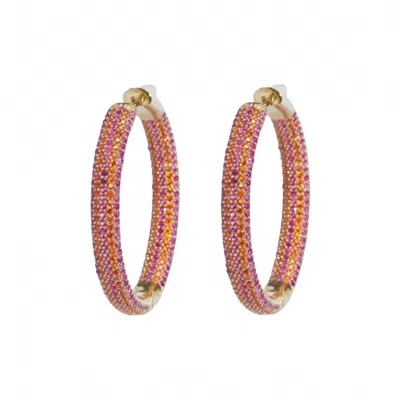 Nickho Rey Women's Tire Hoop Earring In Peach In Pink