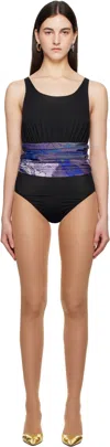 Nicklas Skovgaard Black & Blue Anouska Swimsuit In Print 3/black