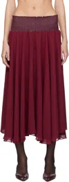 Nicklas Skovgaard Burgundy Iris Midi Skirt In Burgundy