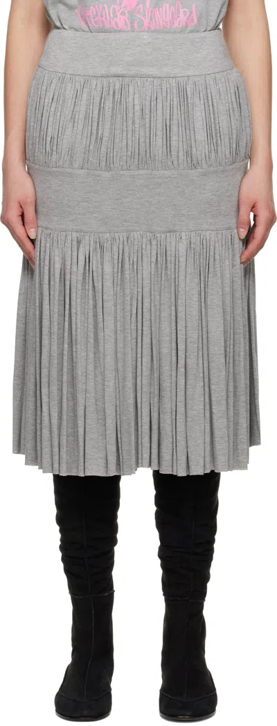Nicklas Skovgaard Gray Anni Midi Skirt In Grey