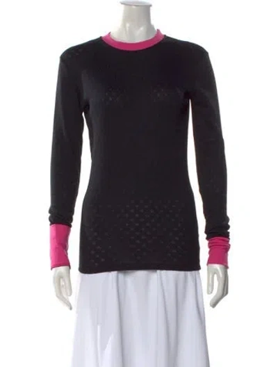 Pre-owned Nicklas Skovgaard Patterned Crew Neck Top In Black