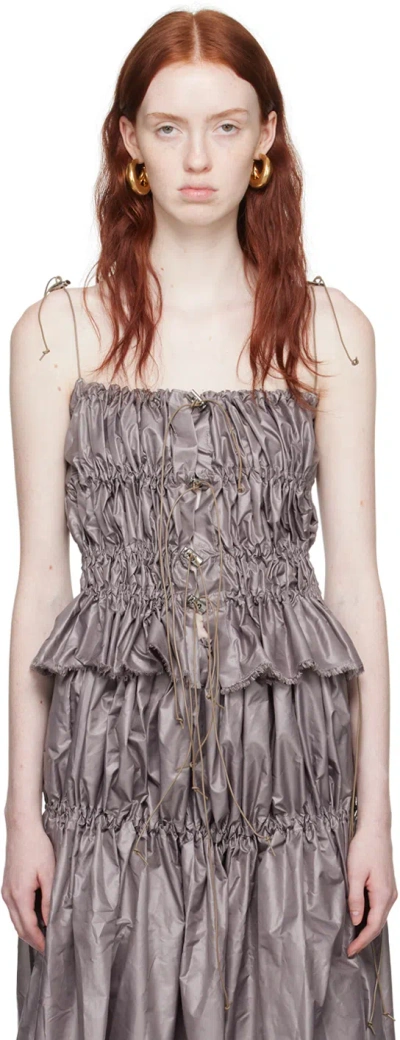 Nicklas Skovgaard Taupe Top#66 Camisole In Warm Grey