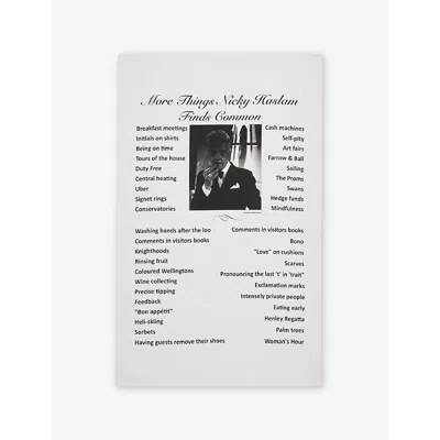 Nicky Haslam Studio Ltd Yet More Things Nicky Haslam Cotton Tea Towel In White
