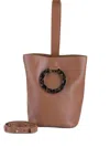 Nico Giani Large Aurora Ring-detail Leather Bucket Bag In Brown