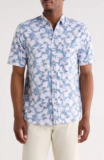 Nicoby Floral Print Short Sleeve Button Up Shirt In Multi