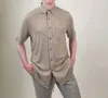 Nicoby Men's Button Front Shirt In Sand In Beige