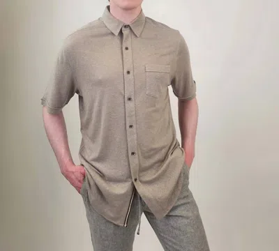 Nicoby Men's Button Front Shirt In Sand In Beige