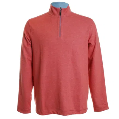 Nicoby Men's Melange Reversible Half Zip Top In Coral/turquoise In Multi