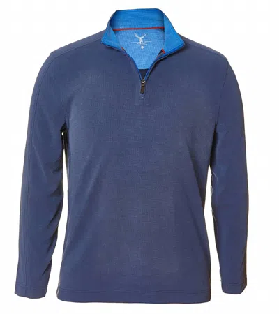 Nicoby Men's Waffle Quarter Zip Sweater In Navy In Blue