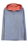 Nicoby Reversible Quarter Zip Hoodie In Blue/coral