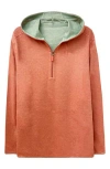Nicoby Reversible Quarter Zip Hoodie In Coral/sage