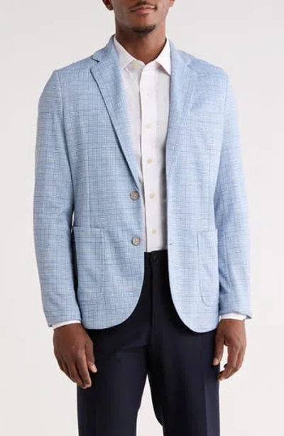 Nicoby Stretch Knit Patterned Blazer In Blue