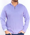 Nicoby Two Faced Reversible Quarter Zip Tee In Purple Light Grey In Purple