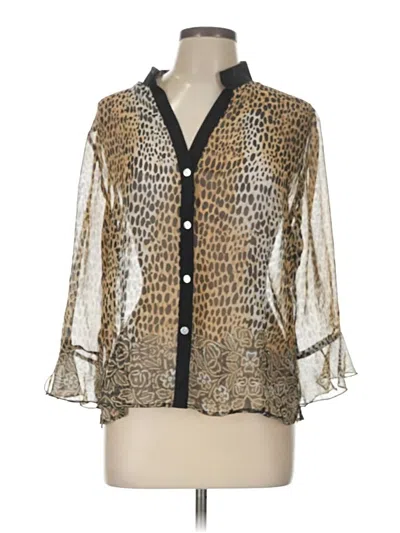 Pre-owned Nicola 3/4 Sleeve Blouse In Gold