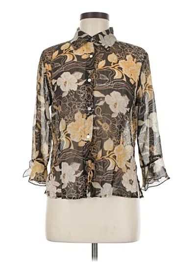 Pre-owned Nicola 3/4 Sleeve Blouse In Gold