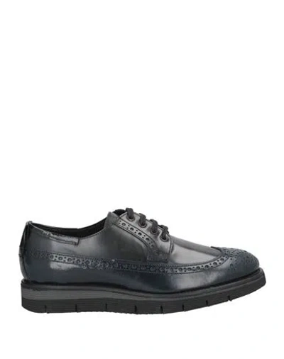 Nicola Barbato Man Lace-up Shoes Midnight Blue Size 8 Leather