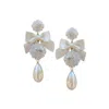 Nicola Bathie Designs Women's White Embellished Mother Of Pearl & Ivory Bow