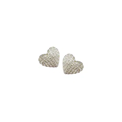 Nicola Bathie Designs Women's White Petite Cœur Studs