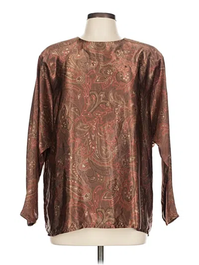 Pre-owned Nicola Long Sleeve Blouse In Brown
