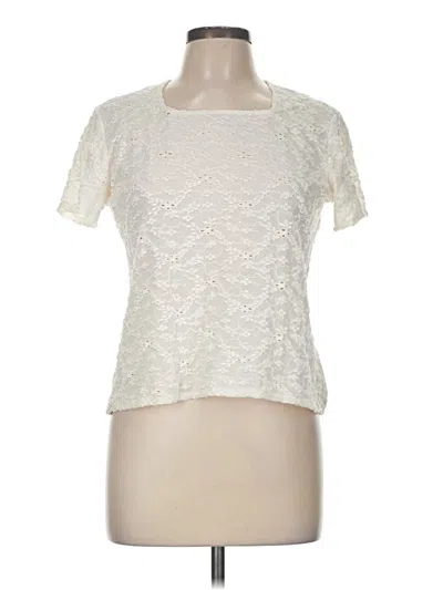 Pre-owned Nicola Short Sleeve Top Ivory Crew Neck Tops In White