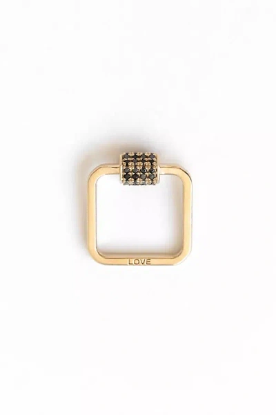 Nicolas Ambrosio Pavé Love Lock Ring Charm In Gold
