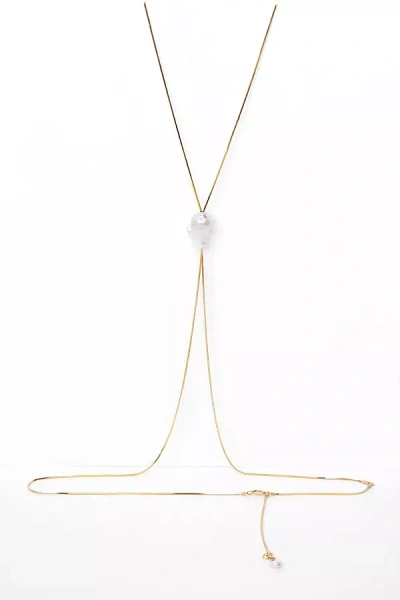 Nicolas Ambrosio Pearl Body Chain In Gold