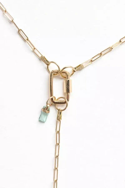 Nicolas Ambrosio Stone & Pearl Lariat Necklace In Gold