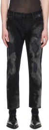 Nicolas Andreas Taralis Black Distressed Jeans In 0 Cm Dark Camo
