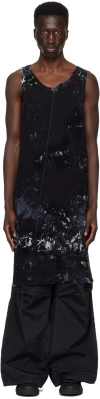 Nicolas Andreas Taralis Black Graphic Tank Top In 0 Cm Dark Camo