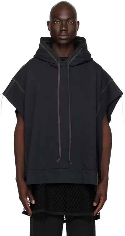 Nicolas Andreas Taralis Black Loose Thread Hoodie In 0 Black