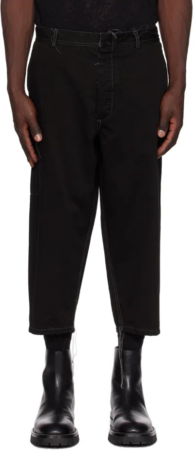 Nicolas Andreas Taralis Black Loose Thread Trousers In 0 Black