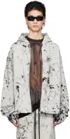 Nicolas Andreas Taralis Gray Doublesized Hoodie In 5 Sc Snow Camo