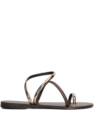 Nicolas Lainas Arch Ithaca Flat Sandals In Brown