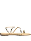 Nicolas Lainas Arch Ithaca Flat Sandals In Gold