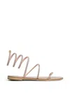 Nicolas Lainas Crystal-embellished Leather Flat Sandals In Multi