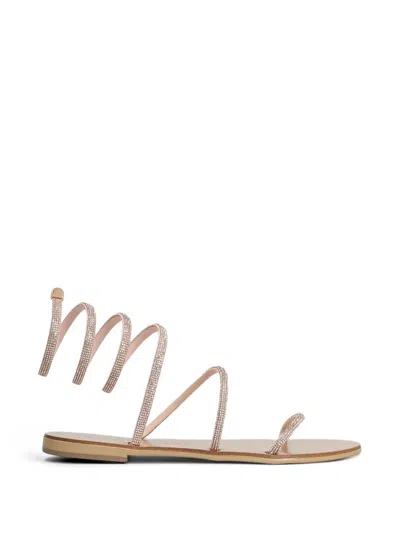 Nicolas Lainas Crystal-embellished Leather Flat Sandals In Multi