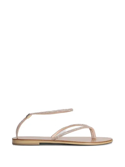 Nicolas Lainas Crystal-embellished Thong-strap Sandals In Neutral
