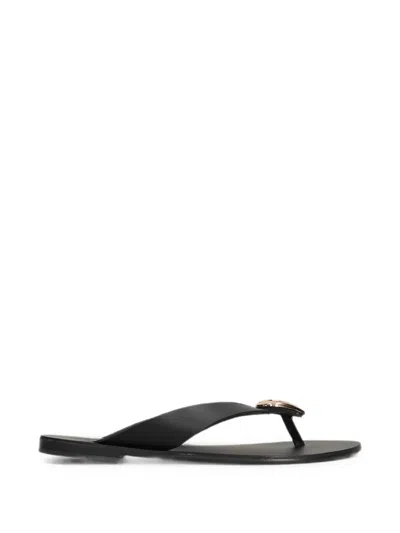 Nicolas Lainas Embellished Leather Sandals In Black